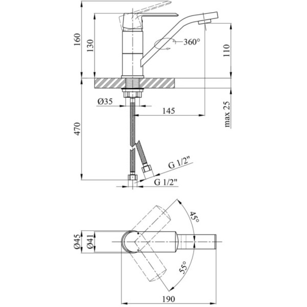 Змішувач Kroner Armada-C011 (CV024310)