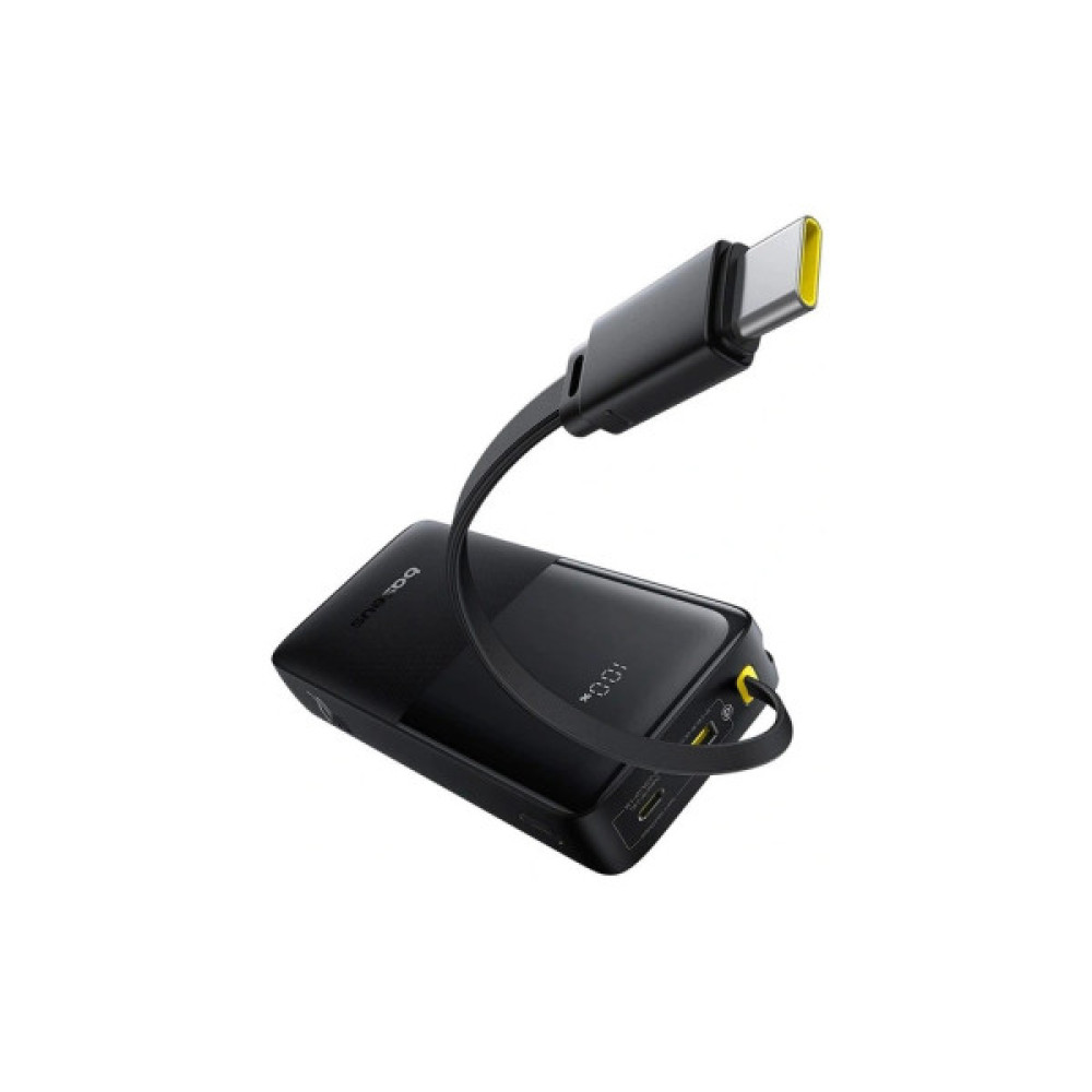 Батарея універсальна Baseus Bipow 2 Digital Display 20000mAh 20W with Built-in USB-C Cable Black (P10077101113-01)