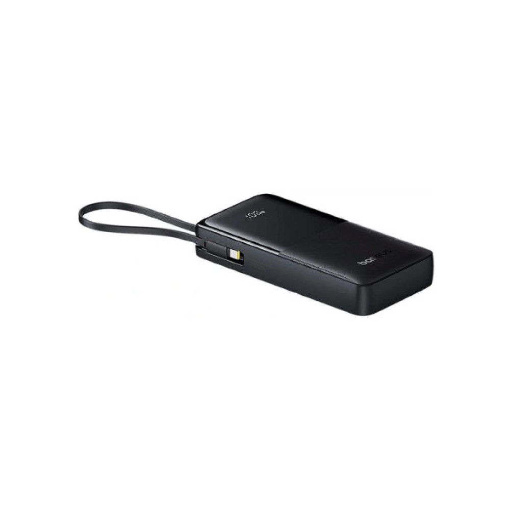 Батарея універсальна Baseus Bipow 2 Digital Display 20000mAh 20W with Built-in USB-C Cable Black (P10077101113-01)