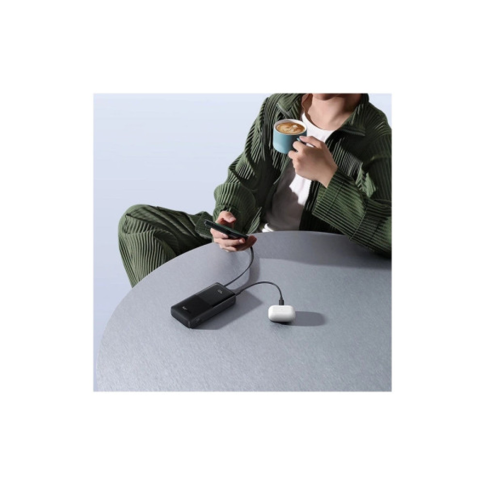 Батарея універсальна Baseus Bipow 2 Digital Display 20000mAh 20W with Built-in USB-C Cable Black (P10077101113-01)