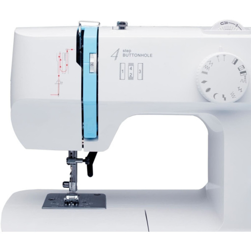 Швейна машина МINERVA Horizon R, електромех., 71 Вт, 13 швейних операцій, петля напівавтомат, білий