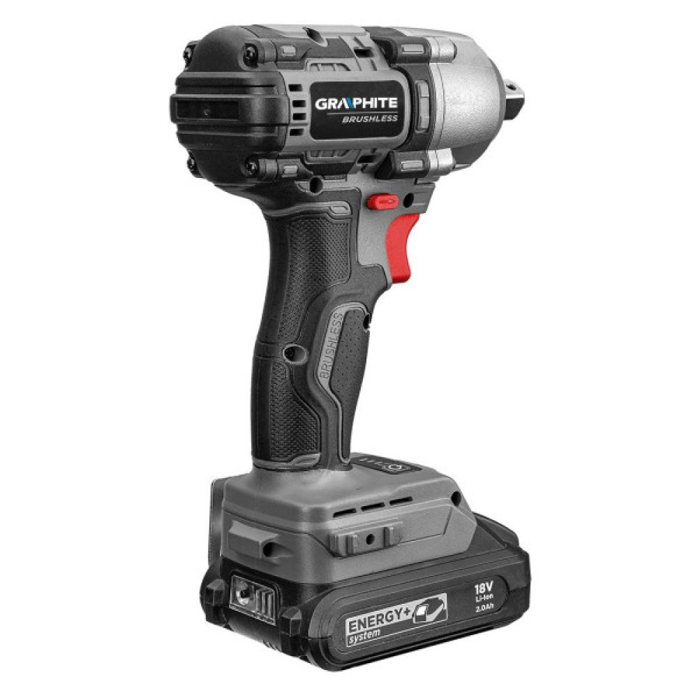Гайковерт ударний GRAPHITE Energy+ 18В 450Нм 2600об/хв 1/2" 3 швидкості 1.24кг без АКБ та ЗП