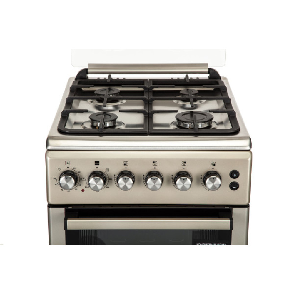 Плита ARDESTO комбі, 52л, 50x60см, конвекція, чавун, підсвічування, форсунки LPG (підключення газового балона), сріблястий