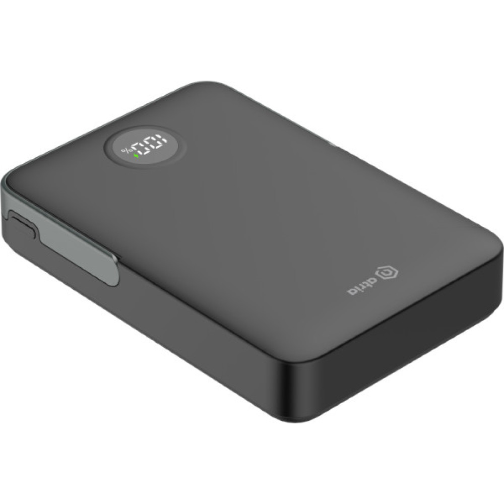 Батарея універсальна Atria 10000mAh, PD/20W, 15W Wireless MagSafe, Black (WPD-W57B)