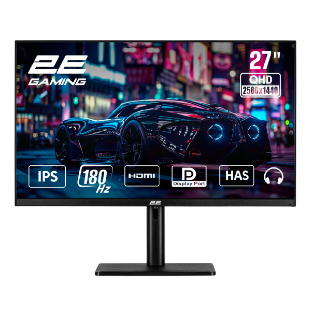 Монітор 2E GAMING 27" G2724B 2xHDMI, DP, IPS, 2560x1440, 180Hz, 1ms, FreeSync, HAS
