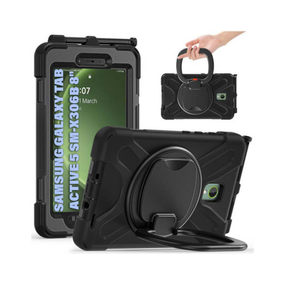 Чохол до планшета BeCover Heavy Duty Case With Stand Holder Samsung Galaxy Tab Active 5 SM-X306B 8" Black (710950) Чохол до планшета BeCover Heavy Duty Case With Stand Holder Samsung Galaxy Tab Active 5 SM-X306B 8" Black (710950)