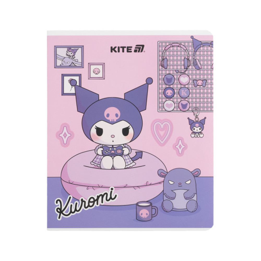 Зошит Kite Kuromi, 24 аркуші, клітинка (HK25-238)