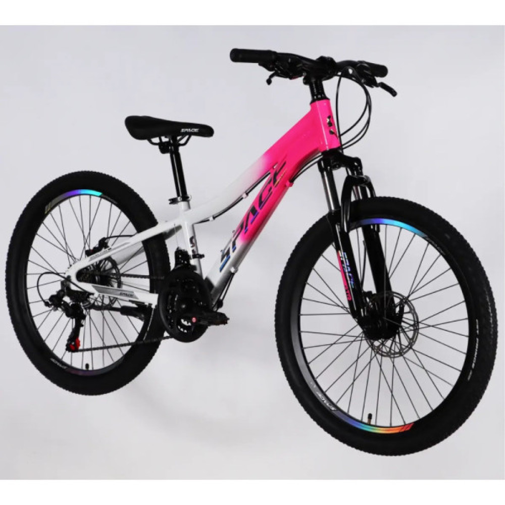 Велосипед Space 24" IZIDA DD FR рама-11" AL 2026 рожево-білий (OPS-SP-24-084)