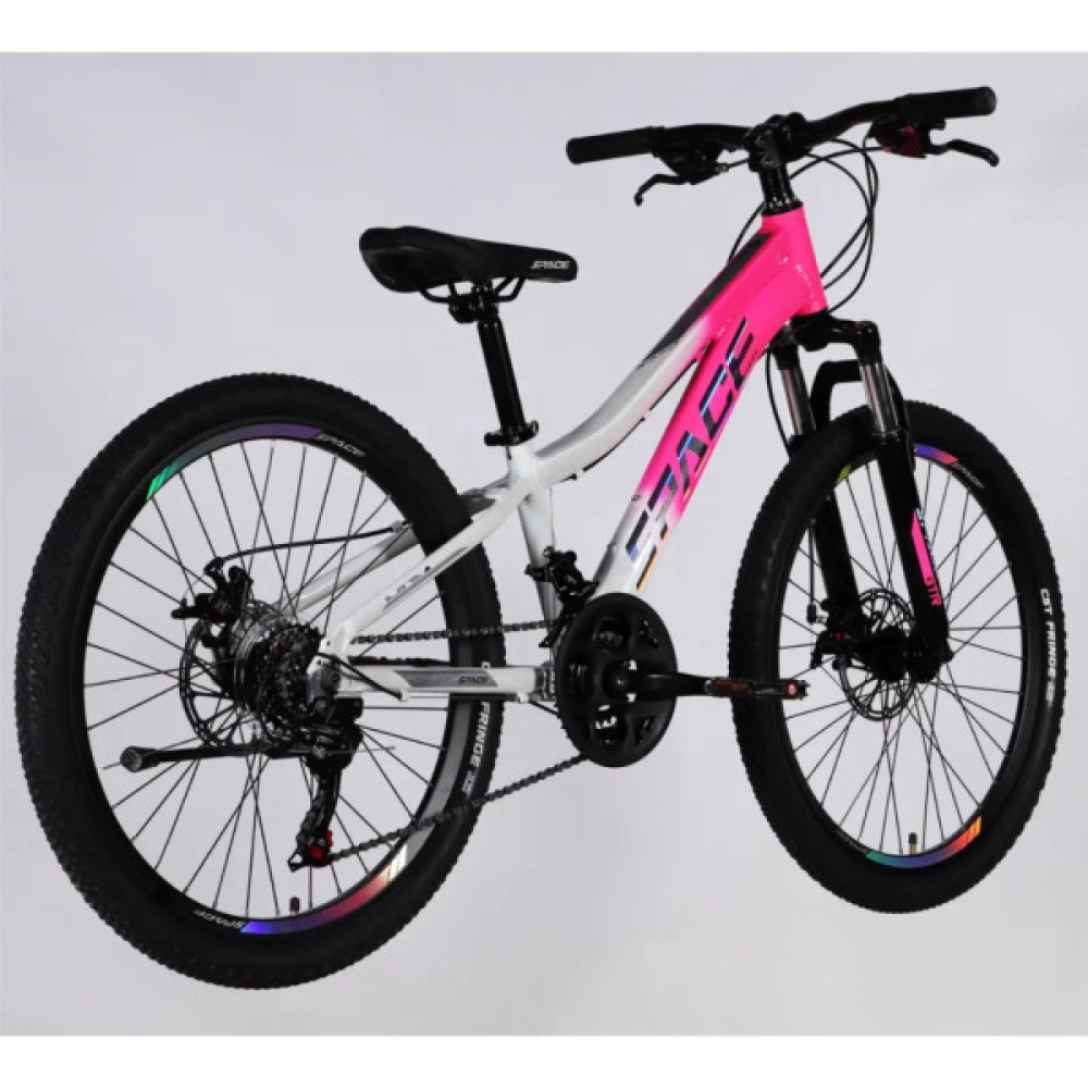 Велосипед Space 24" IZIDA DD FR рама-11" AL 2026 рожево-білий (OPS-SP-24-084)