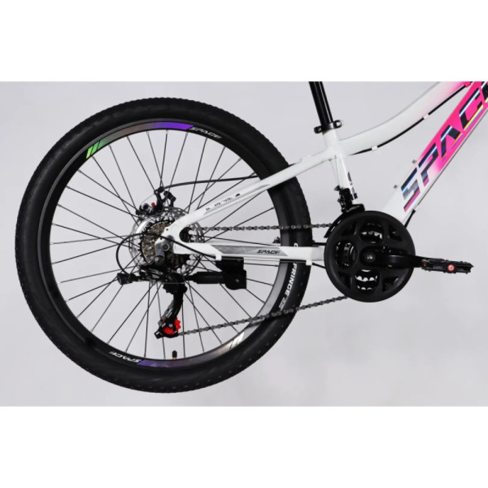 Велосипед Space 24" IZIDA DD FR рама-11" AL 2026 рожево-білий (OPS-SP-24-084)