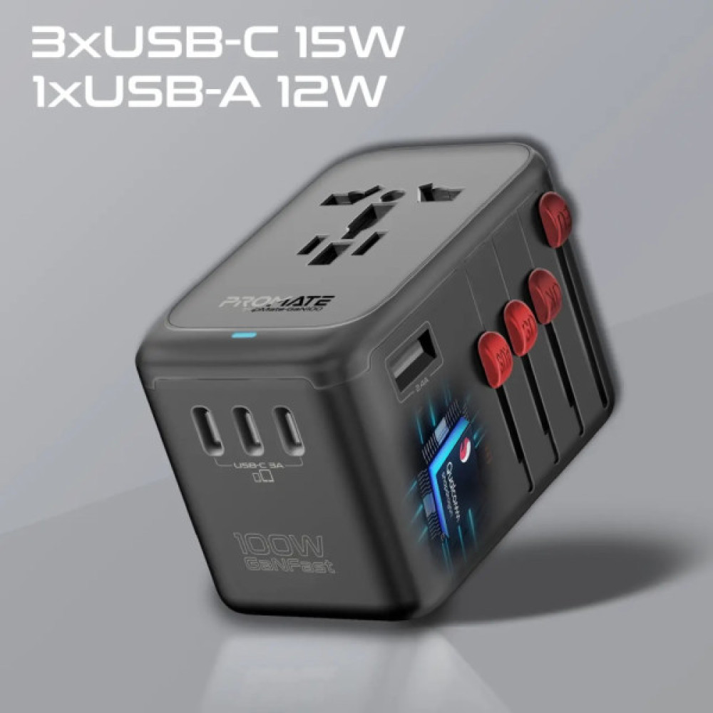 Зарядний пристрій Promate tripmate-gan100