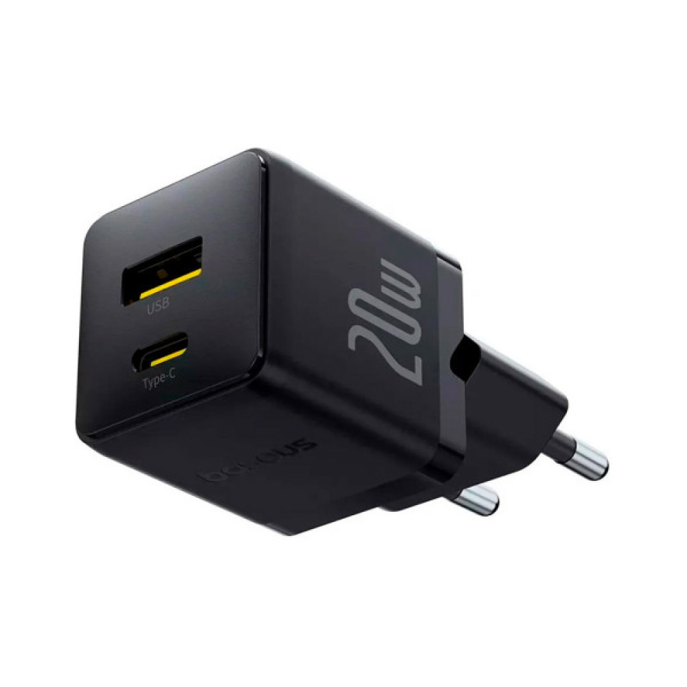 Зарядний пристрій Baseus Palm Fast Charger C+U 20W black (P10111608113-00)
