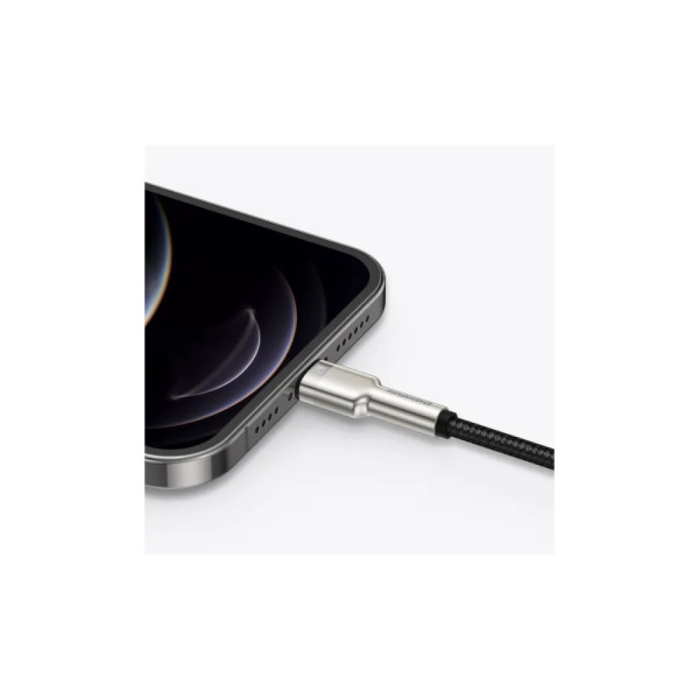 Дата кабель USB 2.0 AM to Lightning 0.25m 2.4A Cafule Series Meta black Baseus (CALJK-01)