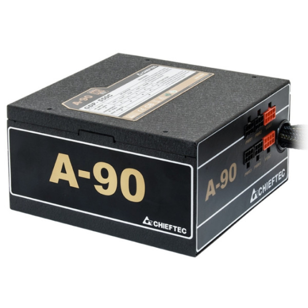Блок живлення CHIEFTEC A-90  (650W), >90%, 140мм, 1xMB 24pin(20+4), 1xCPU 8pin(4+4), 3xMolex, 6xSATA, 2xPCIe 8pin(6+2), Modular