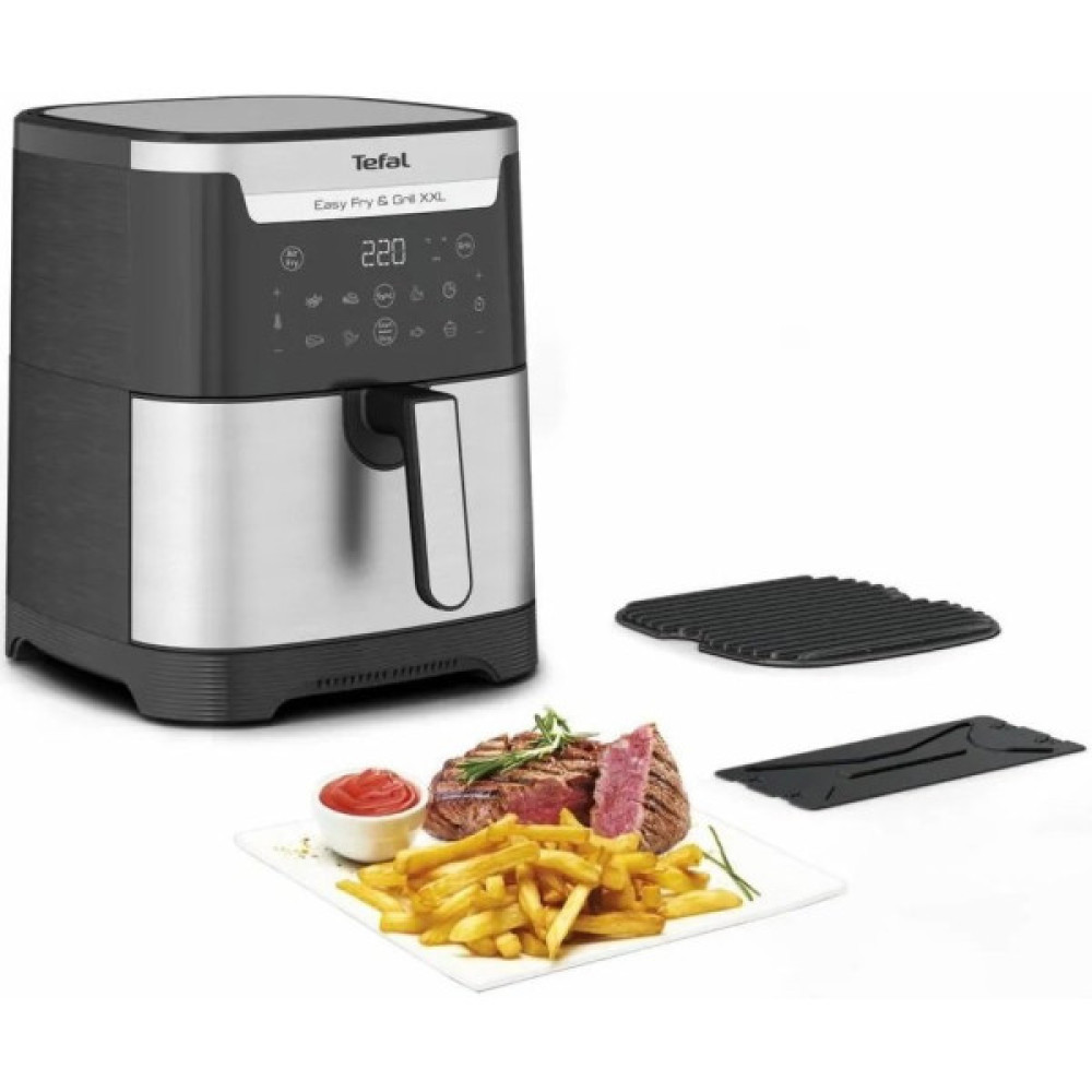 Мультипіч Tefal EasyFry&Grill XXL, 1830Вт, чаша-6.5л, сенсорне керув., 8 програм, пластик, чорно-сірий