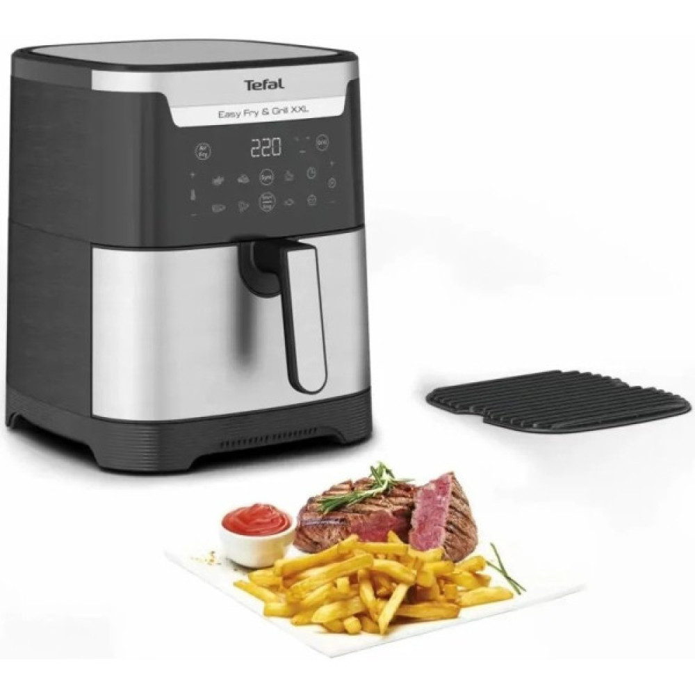 Мультипіч Tefal EasyFry&Grill XXL, 1830Вт, чаша-6.5л, сенсорне керув., 8 програм, пластик, чорно-сірий