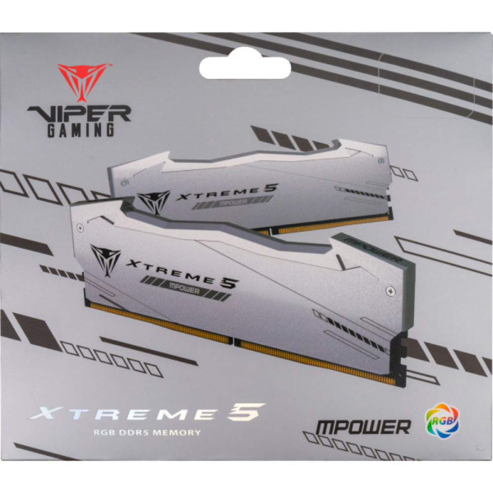 Модуль пам'яті для комп'ютера DDR5 32GB (2x16GB) 6000 MHz Viper Xtreme 5 MPOWER RGB Patriot (PVXR532G60C30KM)