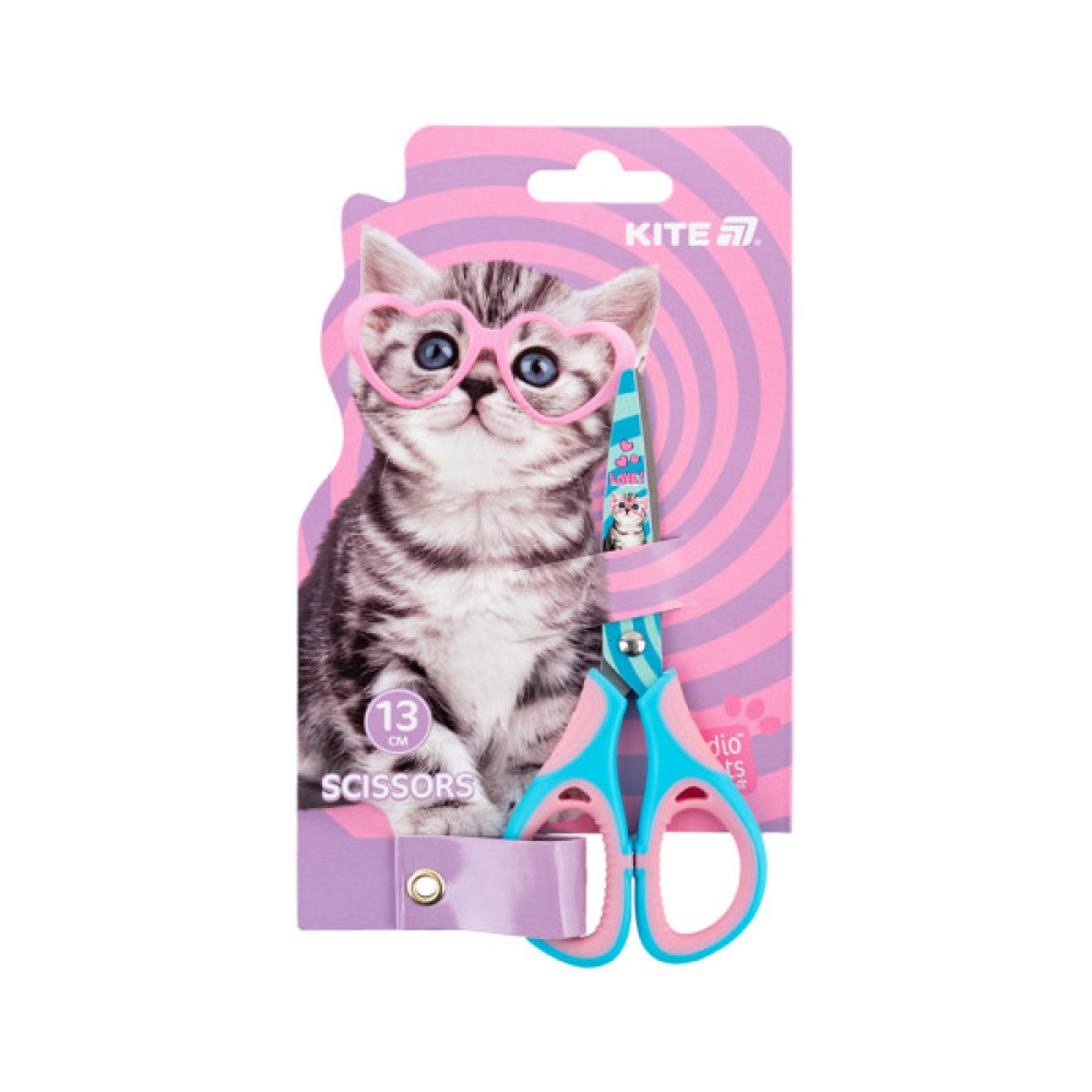 Ножиці Kite дитячі з гумовими вставками і малюнком на лезі Studio Pets 13 см (SP25-148)