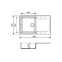 Мийка кухонна Adamant Horizon, штучний камінь, прямокут., з крилом, 780х495х230мм, чаша - 1, врізна, Avena