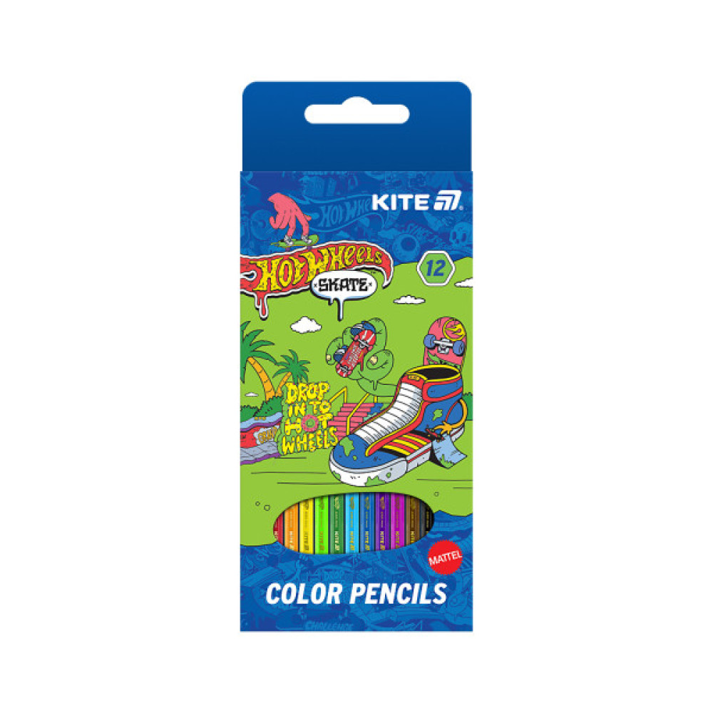 Олівці кольорові Kite Hot Wheels HW-2, 12 кольорів (HW25-051-2)