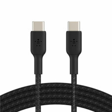 Дата кабель USB-C to USB-C 1.0m braided black Belkin (CAB004BT1MBK)