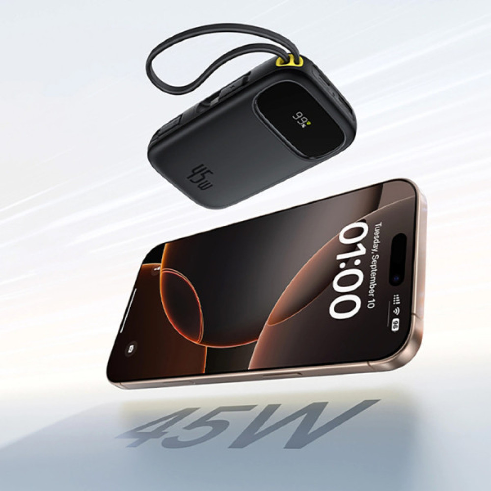 Батарея універсальна Baseus EnerFill FC31 20000mAh 45W, Digital Display, Cosmic Black (P10082105123-00)