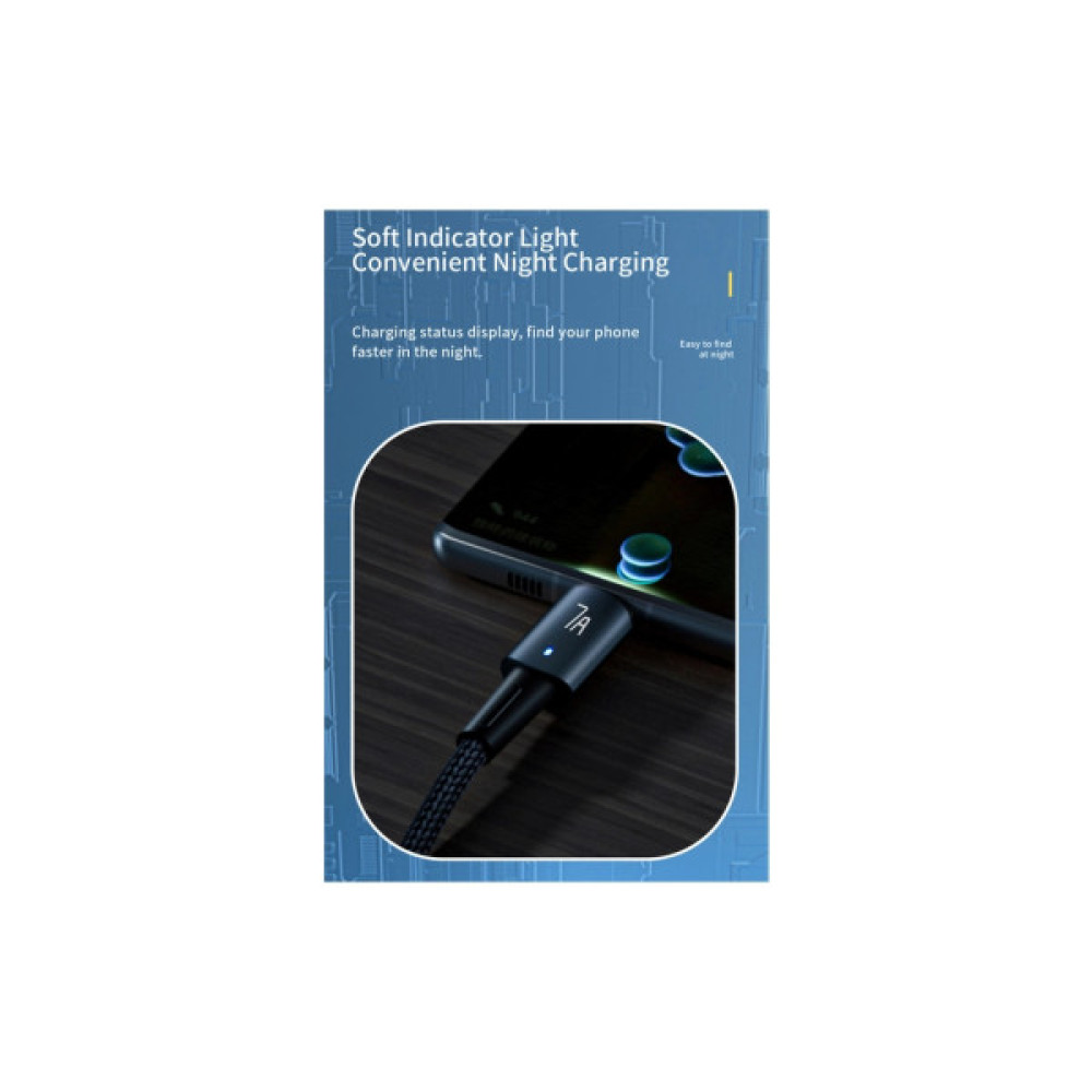 Дата кабель USB 2.0 AM to USB-C 2.0m 100W blue Essager (EXC7A-CGA03-P)