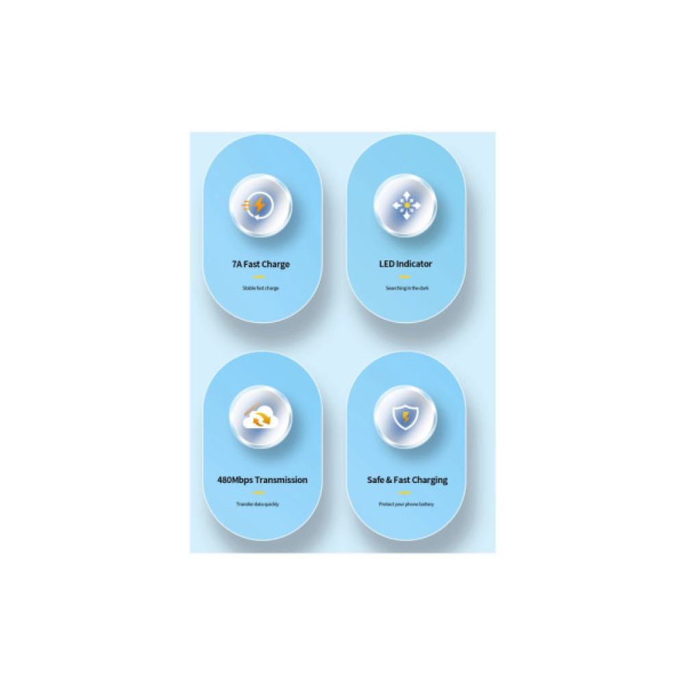 Дата кабель USB 2.0 AM to USB-C 2.0m 100W blue Essager (EXC7A-CGA03-P)