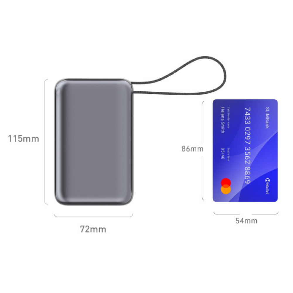 Батарея універсальна Vinga 30000 mAh 65W Display Cable (VPBB3065C)