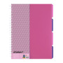 Блокнот Optima A4 Adamant пластикова обкладинка, з розділювачами та перфорацією, 120 аркушів, клітинка рожевий (O20843-09)