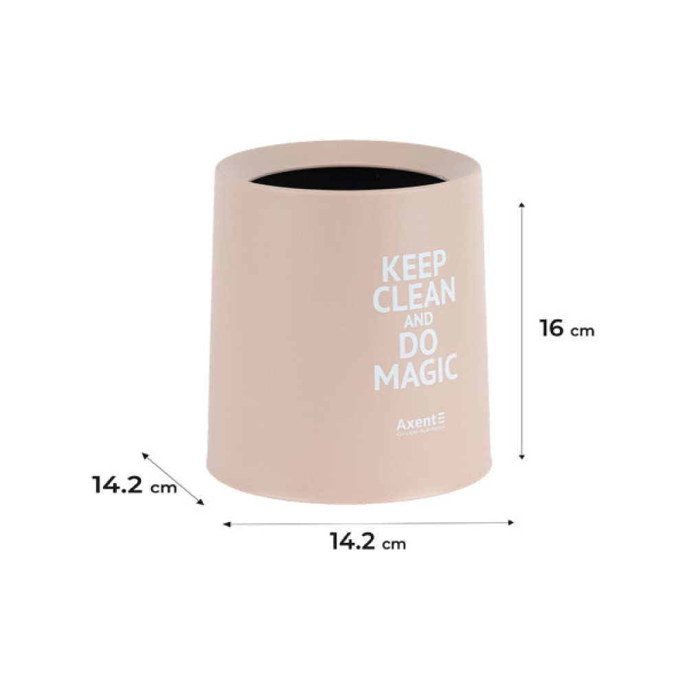 Кошик для паперів Axent Настільний контейнер для сміття, круглий, персиковий (2131-42-A)
