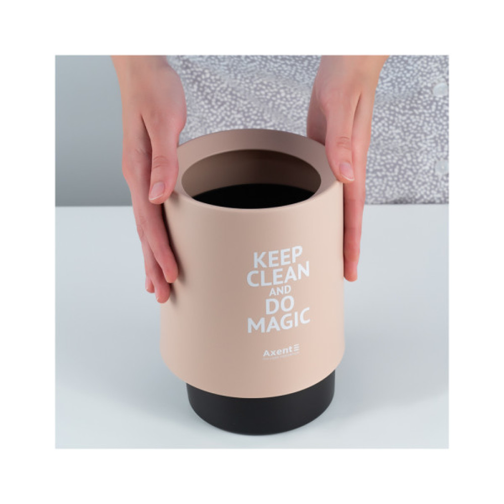 Кошик для паперів Axent Настільний контейнер для сміття, круглий, персиковий (2131-42-A)