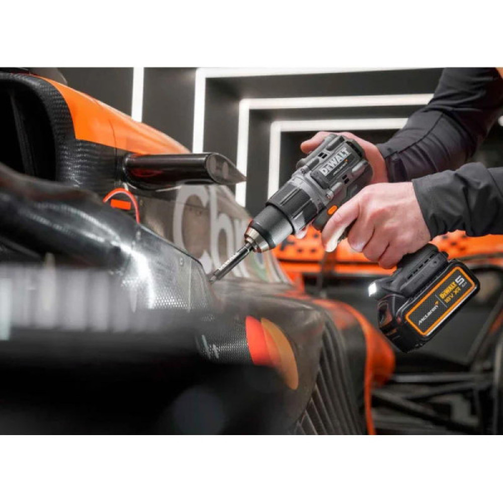 Набір із двох акумуляторних інструментів DeWalt McLaren F1 TEAM LIMITED EDITION 18В XR дриль-шурупокрут DCD85 шурупокрут акумуляторний DCF85 акб 2х5А·год ЗП кейс 6.5кг