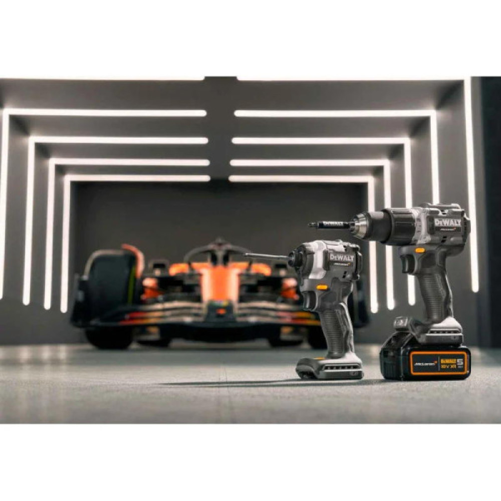 Набір із двох акумуляторних інструментів DeWalt McLaren F1 TEAM LIMITED EDITION 18В XR дриль-шурупокрут DCD85 шурупокрут акумуляторний DCF85 акб 2х5А·год ЗП кейс 6.5кг