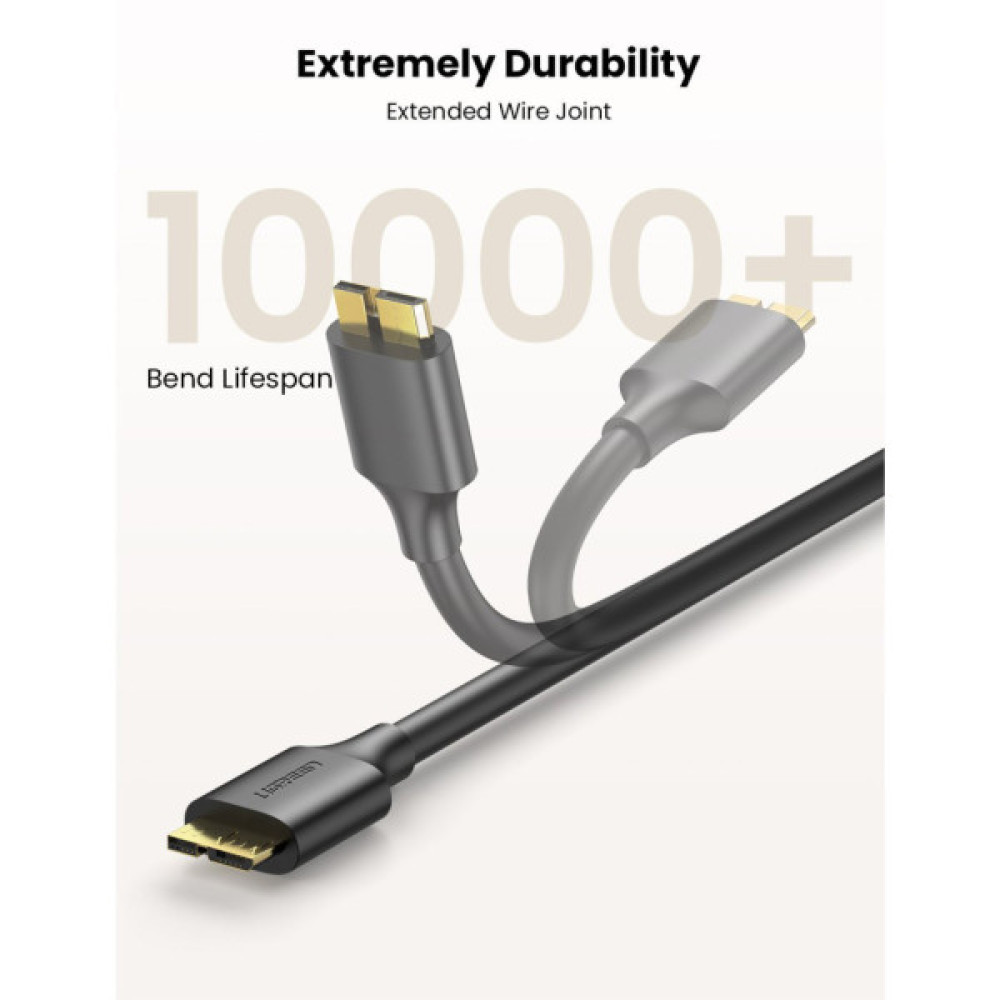 Дата кабель USB 3.0 AM to Micro B 0.5m US130 black Ugreen (10840)