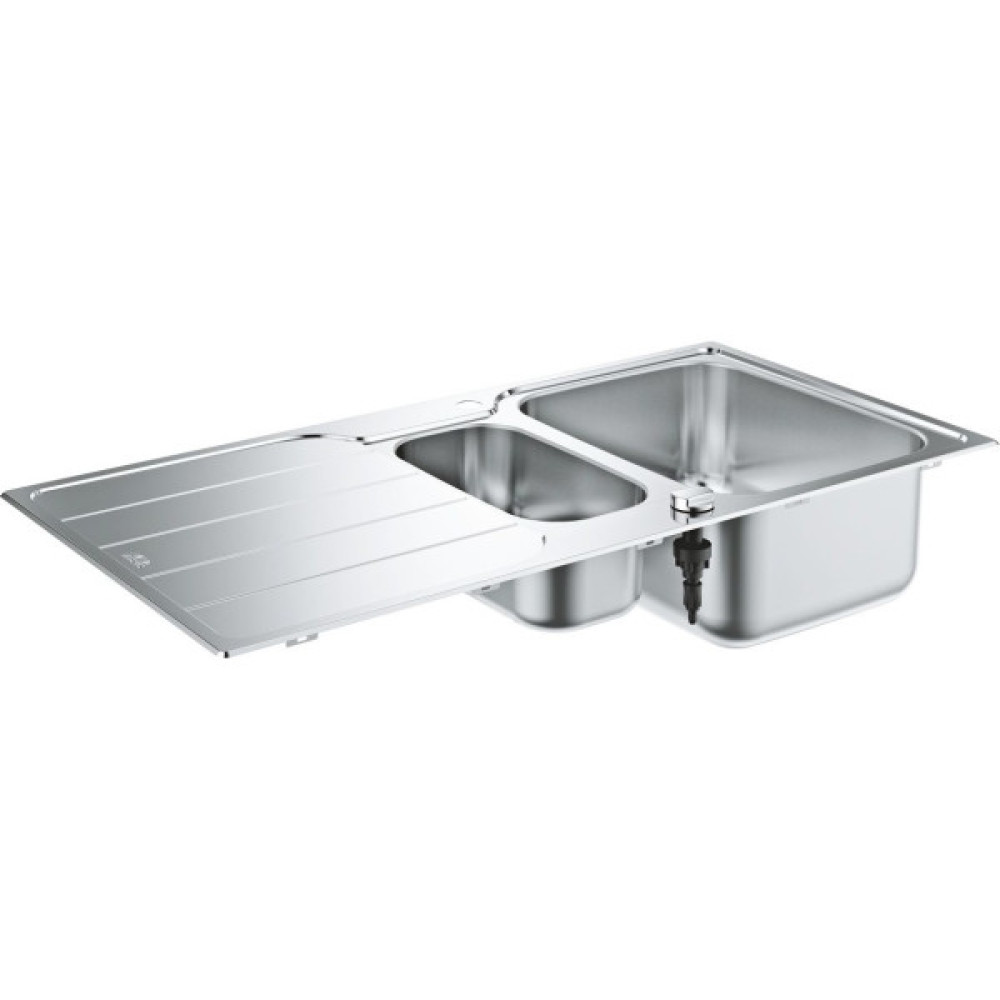 Мийка кухонна Grohe K500, нерж.сталь, прямокут., з крилом, 1000x500x200мм, чаша - 2, врізна, нержавіюча сталь