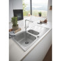 Мийка кухонна Grohe K500, нерж.сталь, прямокут., з крилом, 1000x500x200мм, чаша - 2, врізна, нержавіюча сталь Мийка кухонна Grohe K500, нерж.сталь, прямокут., з крилом, 1000x500x200мм, чаша - 2, врізна, нержавіюча сталь