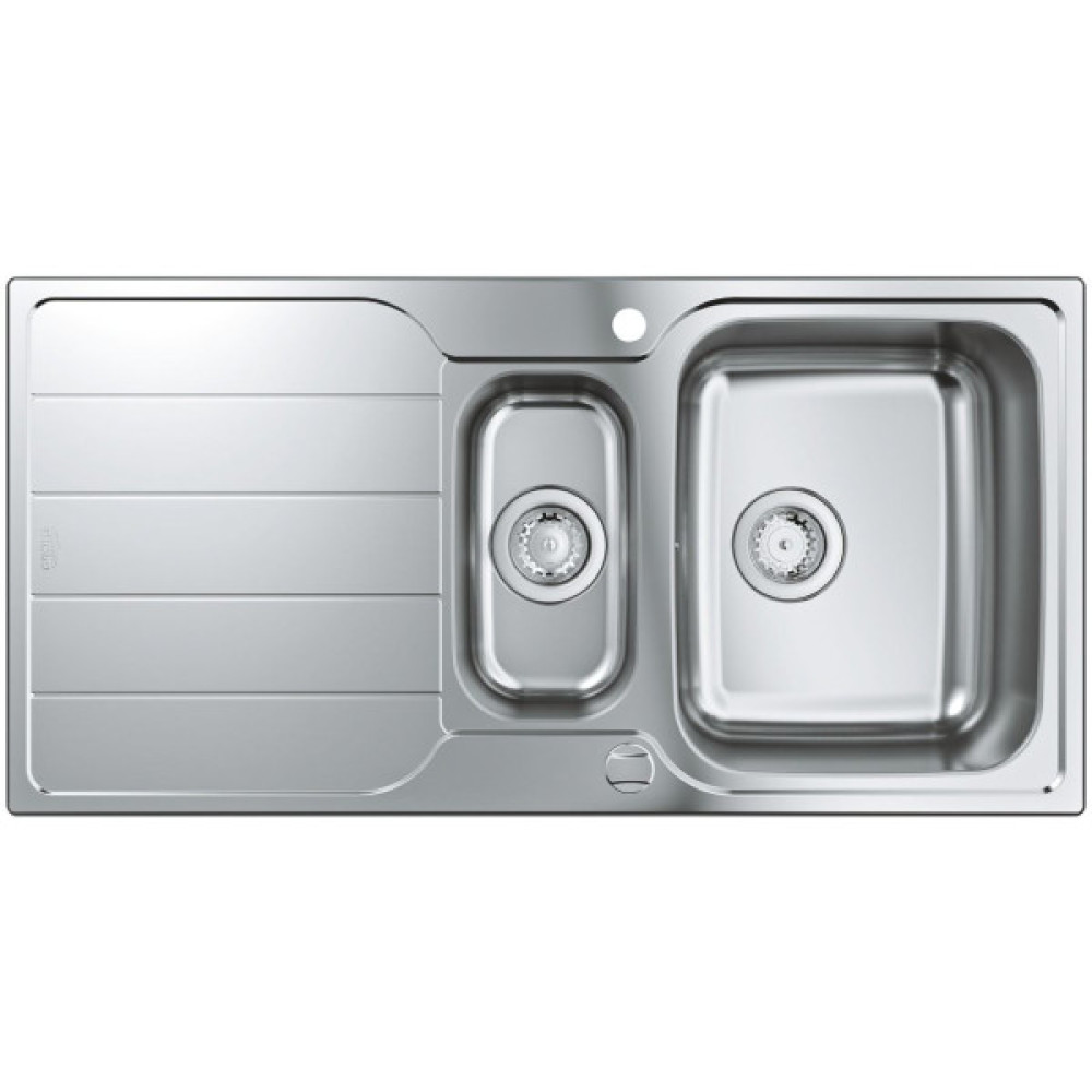 Мийка кухонна Grohe K500, нерж.сталь, прямокут., з крилом, 1000x500x200мм, чаша - 2, врізна, нержавіюча сталь