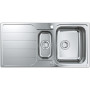 Мийка кухонна Grohe K500, нерж.сталь, прямокут., з крилом, 1000x500x200мм, чаша - 2, врізна, нержавіюча сталь Мийка кухонна Grohe K500, нерж.сталь, прямокут., з крилом, 1000x500x200мм, чаша - 2, врізна, нержавіюча сталь