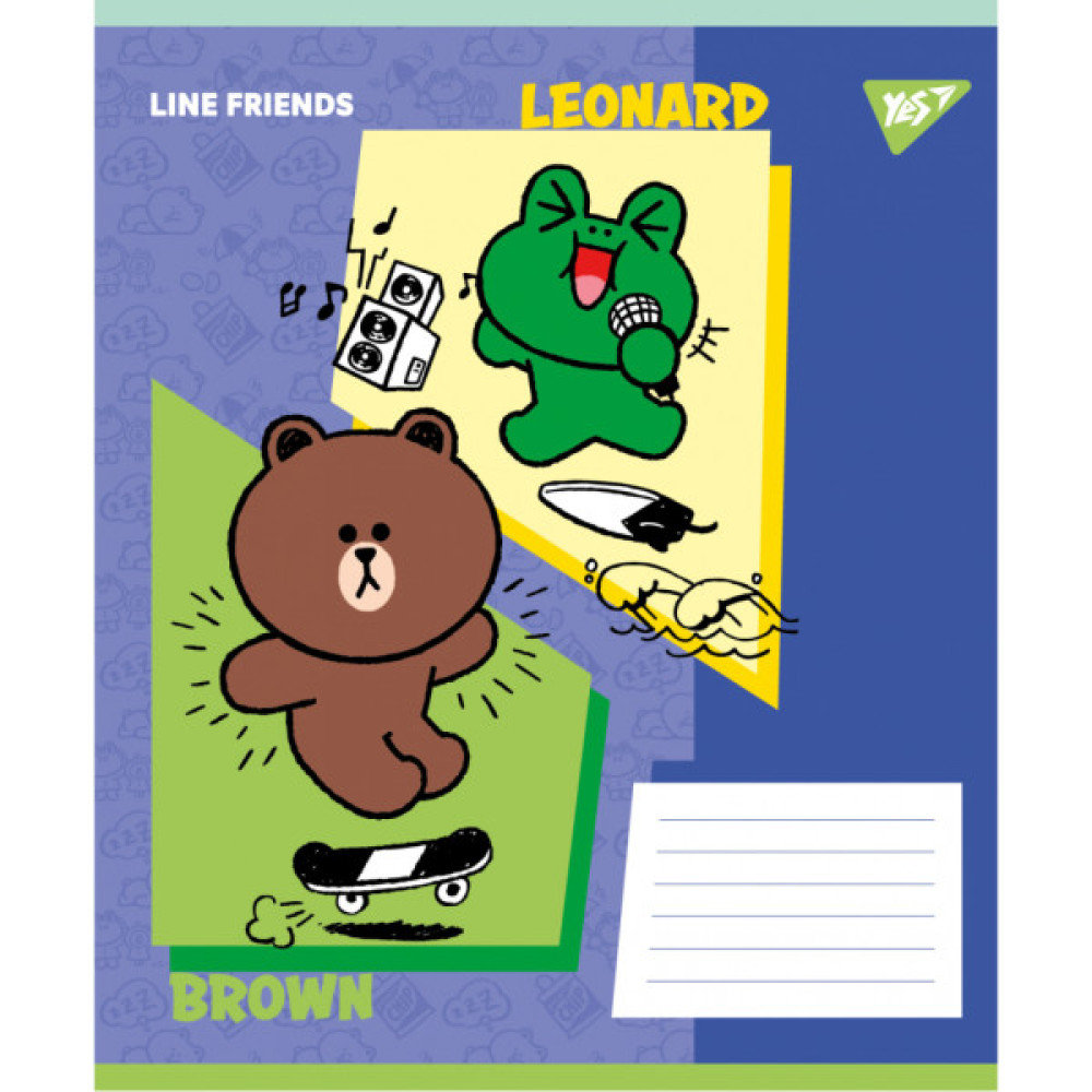 Зошит Yes Line Friends Funnyl А5 24 аркушів клітинка (767643) Зошит Yes Line Friends Funnyl А5 24 аркушів клітинка (767643)