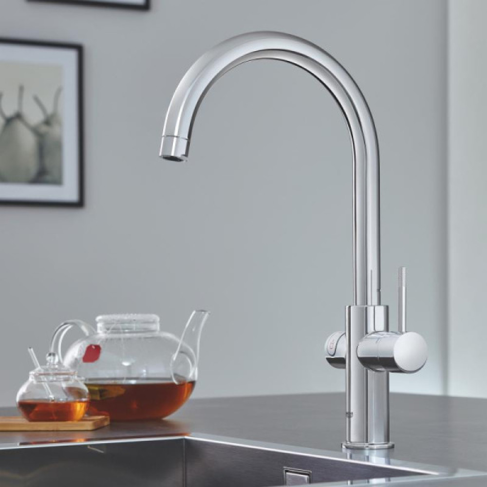 Комплект змішувача для кухні GROHE Red Duo і бойлерна система M розміру