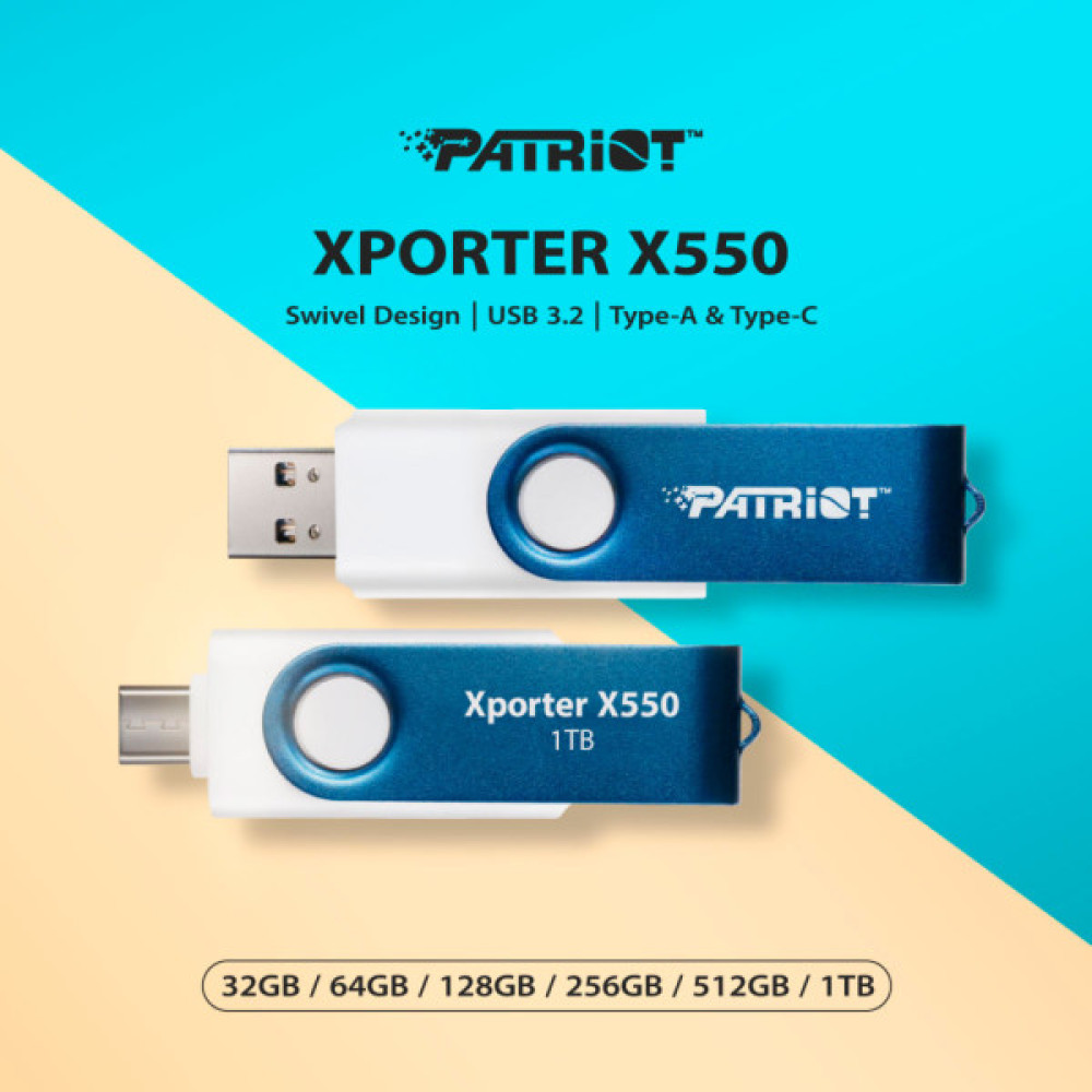 USB флеш накопичувач Patriot 256GB Xporter X550 USB 3.2/Type-C (PS256GX550AAD)