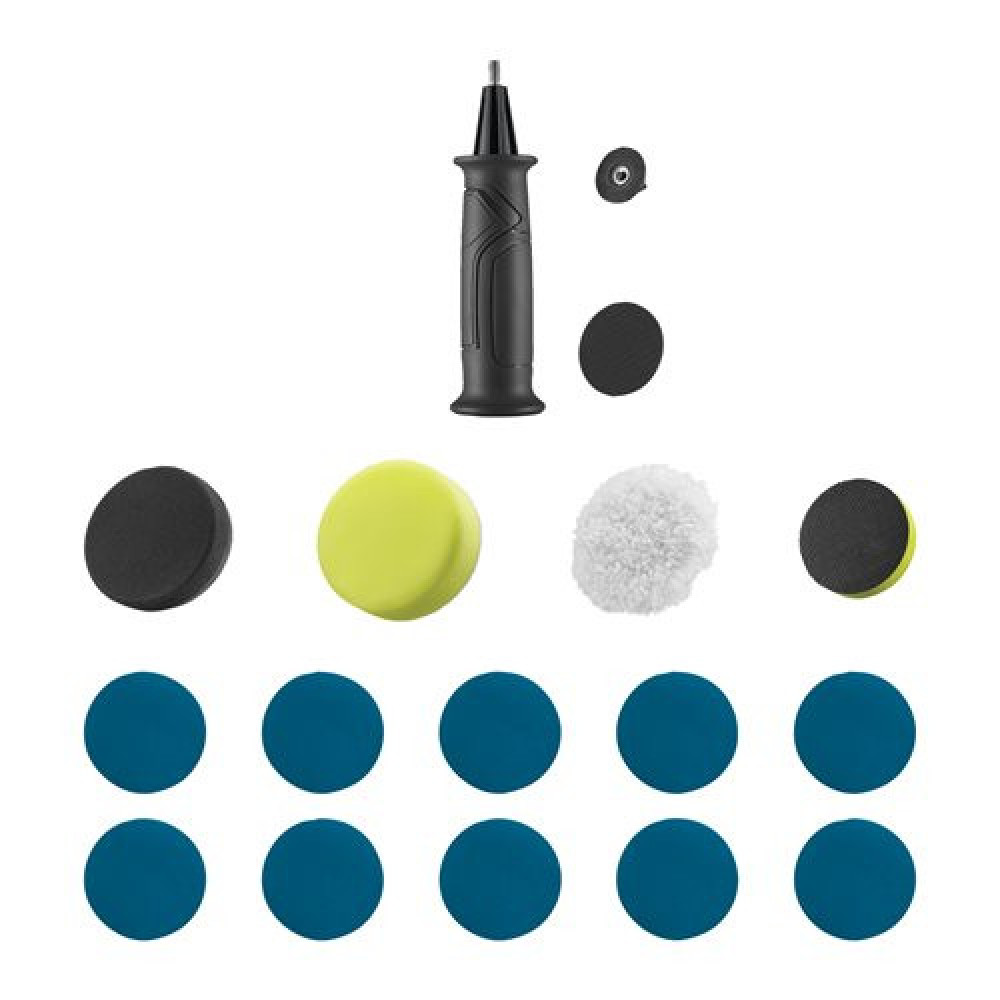 Шліфмашина полірувально-шліфувальна акумуляторна Ryobi ONE+ RDP18-0 18В 76мм 7800об/хв шпиндель М8 2 режими роботи набір аксесуарів 1.3кг без АКБ та ЗП