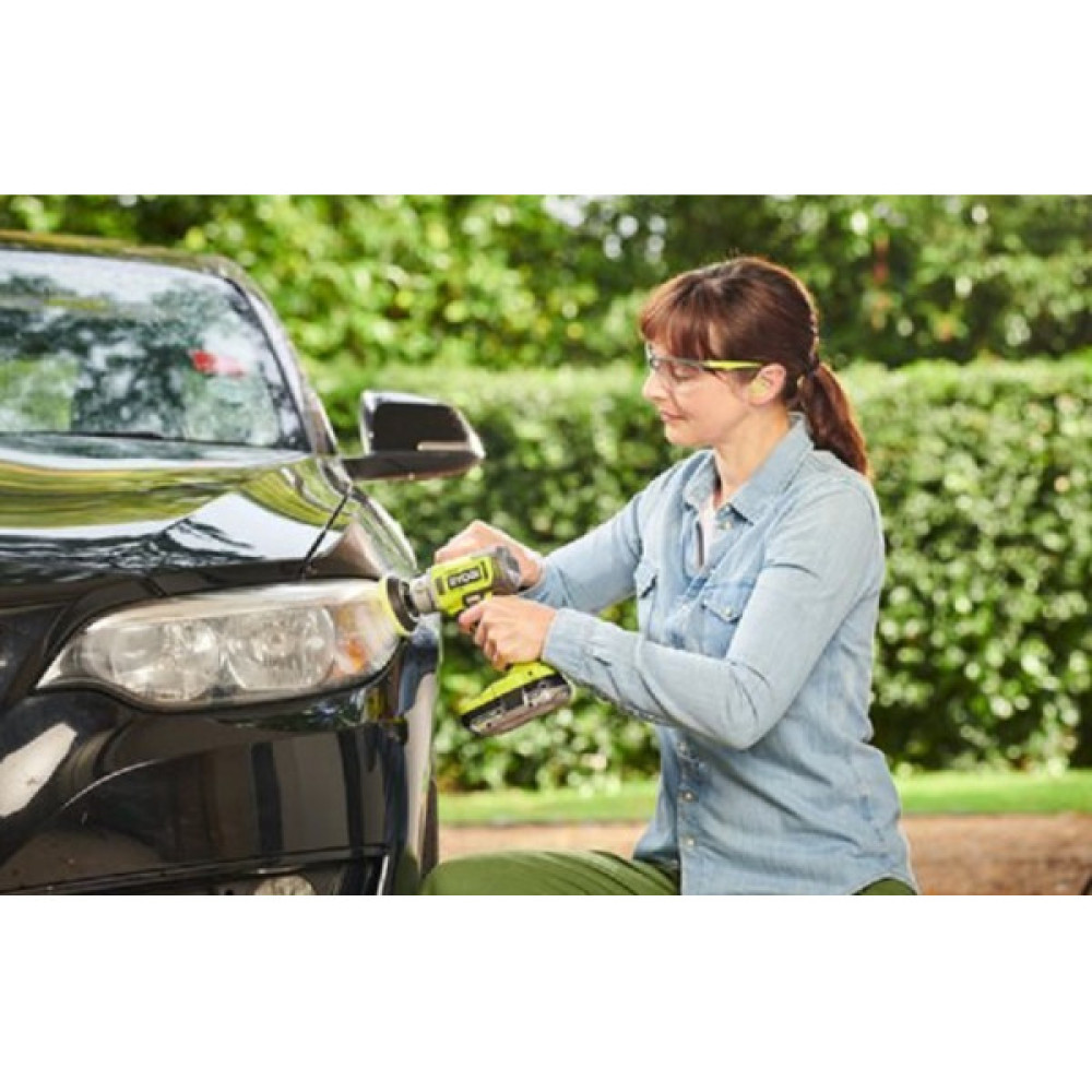 Шліфмашина полірувально-шліфувальна акумуляторна Ryobi ONE+ RDP18-0 18В 76мм 7800об/хв шпиндель М8 2 режими роботи набір аксесуарів 1.3кг без АКБ та ЗП