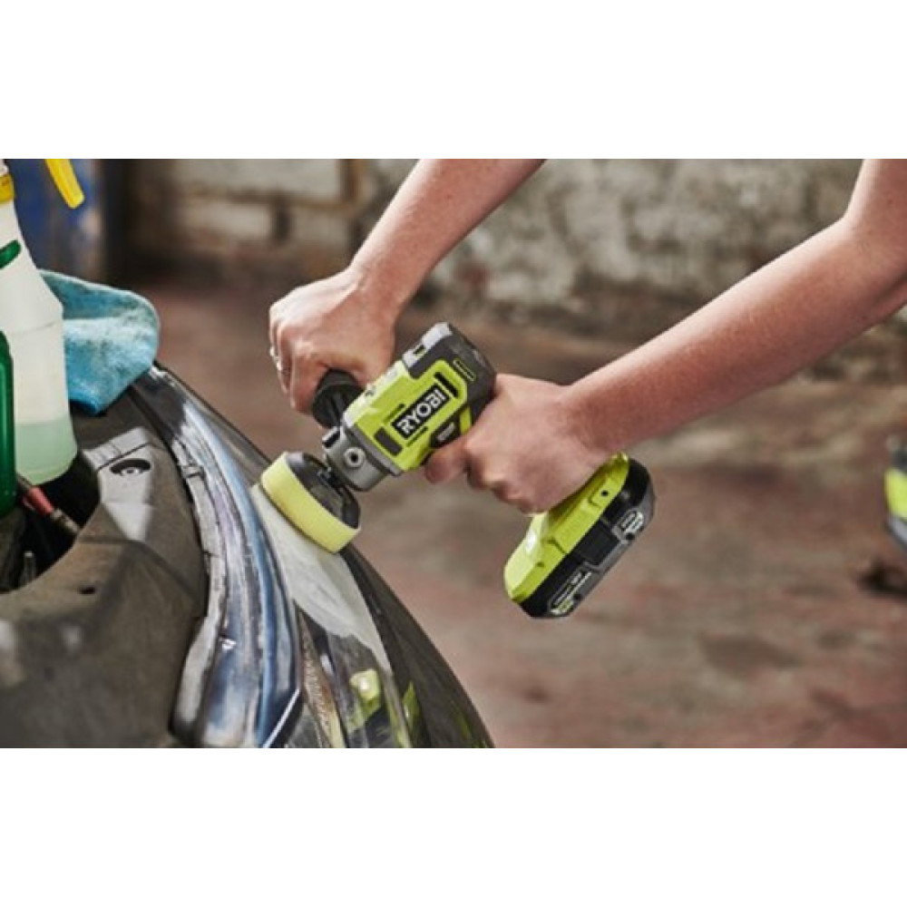 Шліфмашина полірувально-шліфувальна акумуляторна Ryobi ONE+ RDP18-0 18В 76мм 7800об/хв шпиндель М8 2 режими роботи набір аксесуарів 1.3кг без АКБ та ЗП