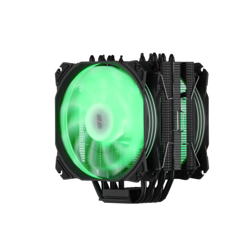 Процесорний кулер 2E GAMING Air Cool AC120D6-ARGB, LGA1851, 1700, 1366, 1200, 115x, AM5, AM4, AM3, AM3+, AM2, AM2+, FM2, FM1, 4pin PWM, 3pin +5VARGB, TDP 200W