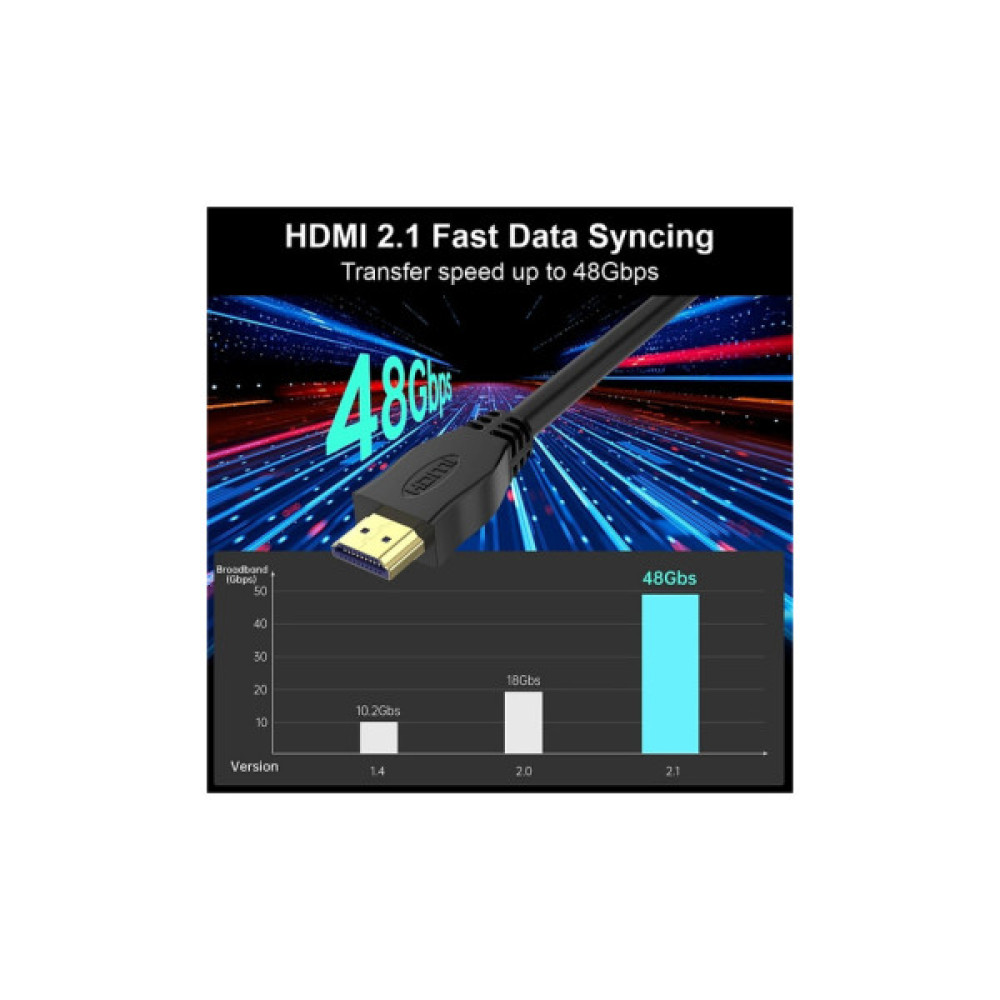 Кабель мультимедійний HDMI M to HDMI M 5.0m V2.1 8K 4K120Hz Choetech (XHH-TP21-BK)
