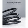 Дата кабель USB 2.0 AM to USB-C 0.25m 3A aluminum braid nickel plating black Ugreen (60124)