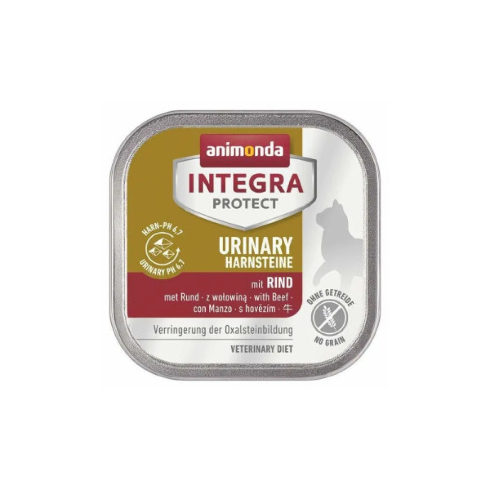 Вологий корм для кішок Animonda Integra Protect при оксалатах страва з яловичиною (4017721866132)