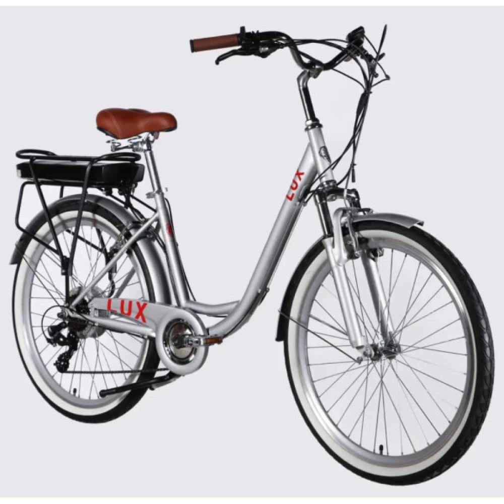 Електровелосипед Dorozhnik 26" eLUX Vbr FR рама-17" 36B 13А*г 500Вт 2026 срiблястий (ELB-D-26-297)